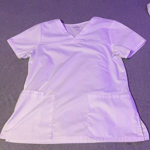 White scrub shirt